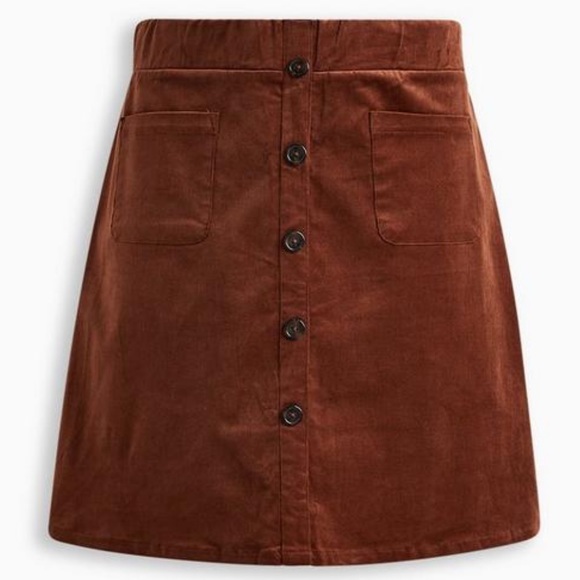 TORRID MINI CORDUROY BUTTON-FRONT SKIR - Picture 3 of 6